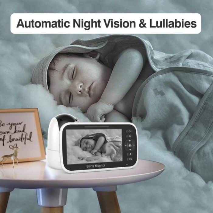 5 inch LCD Screen Auto Night Vision Baby Monitor, US Plug, EU Plug, UK Plug, AU Plug – Bild 5