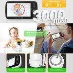 5 inch LCD Screen Auto Night Vision Baby Monitor, US Plug, EU Plug, UK Plug, AU Plug – Bild 9