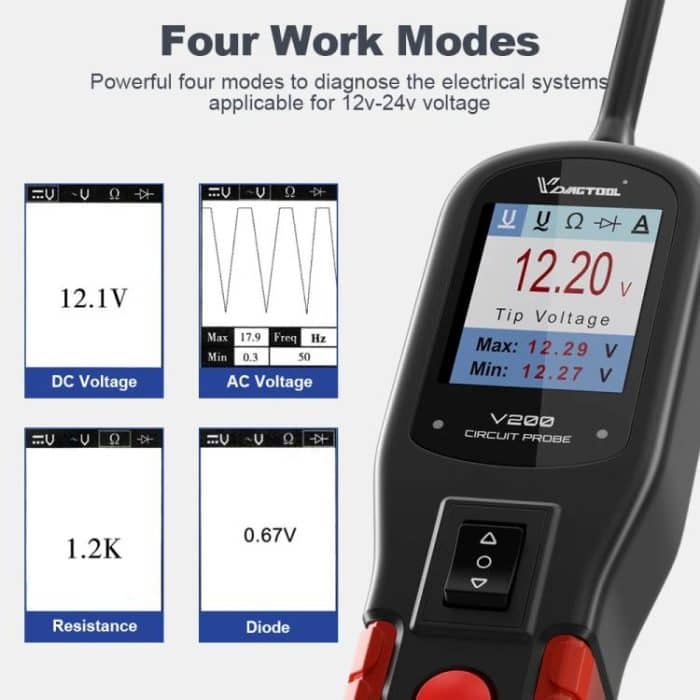 VDIAGTOOL 6-42V Automotive Circuit Tester, V200 – Bild 3