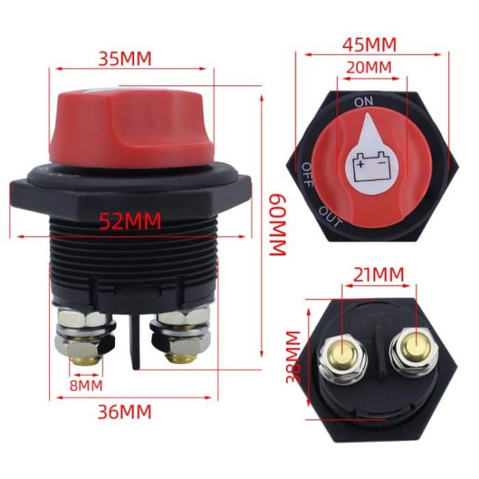 200A DC Brass Conductive RV Yacht Leak-proof Battery Switch – Bild 8