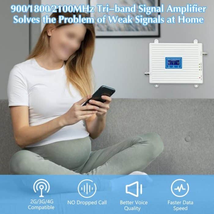 Triple-Band 900/1800/2100 Mobile Phone Signal Reception Booster Amplifier, UK Plug, US Plug, EU Plug – Bild 6