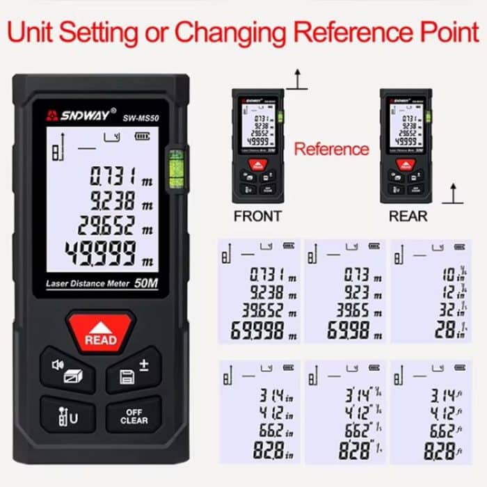 Laser Distance Measuring Instrument High Precision Laser Ruler, SNDWAY SW-MS50 50M, SNDWAY SW-MS70 70M, SNDWAY SW-MS100 100M – Bild 8