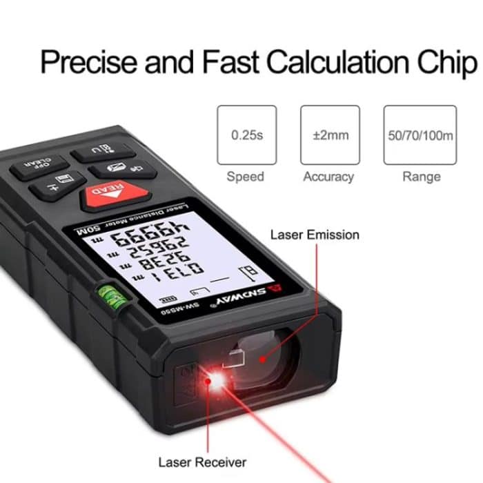 Laser Distance Measuring Instrument High Precision Laser Ruler, SNDWAY SW-MS50 50M, SNDWAY SW-MS70 70M, SNDWAY SW-MS100 100M – Bild 9