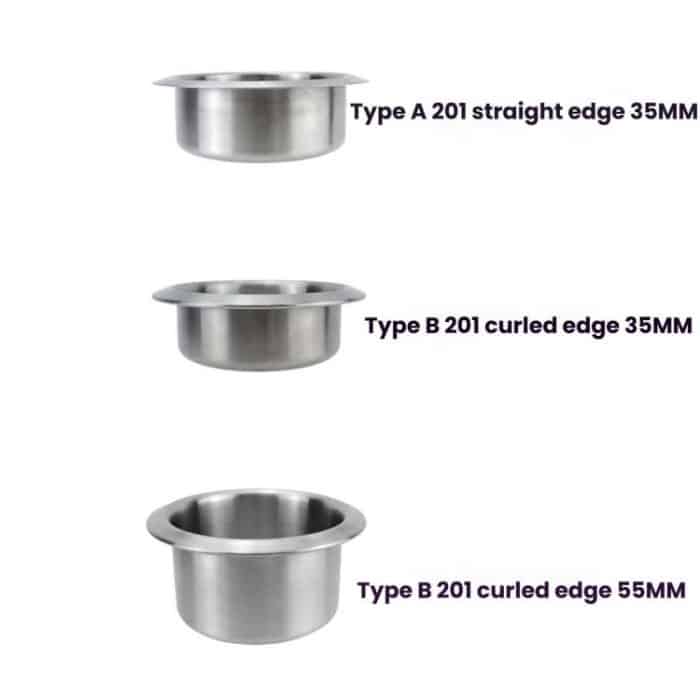 Car Yacht Stainless Steel Modified Cup Holder, A Type 201 Straight Edge 35MM, B Type 201 Curled Edge 35MM, B Type 201 Curled Edge 55MM – Bild 2