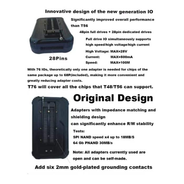 XGecu T76 NAND/NOR/EMMC/BGA Laptop Motherboard Navigation LCD Programmer – Bild 5