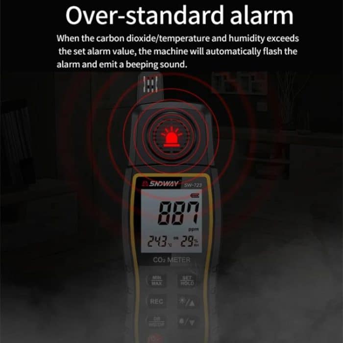 Carbon Dioxide Gas Detector Handheld Indoor Household Air CO2 Concentration Alarms, SW-723 – Bild 8