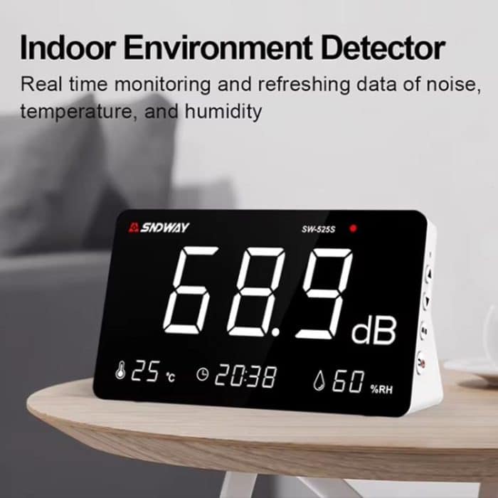 Desktop Noise Meter Temperature and Humidity Meter Decibel Meter Environmental Noise Monitor, SW-525S – Bild 2