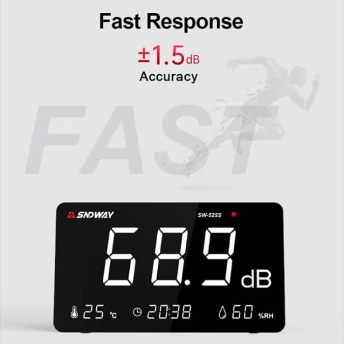 Desktop Noise Meter Temperature and Humidity Meter Decibel Meter Environmental Noise Monitor, SW-525S – Bild 5