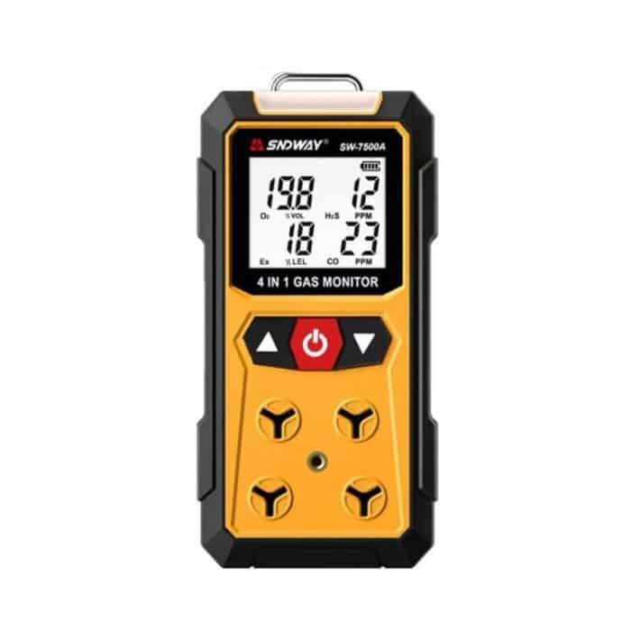 SNDWAY SW7500A 4 In 1 Gas Detector Combustible Gas Oxygen Hydrogen Sulfide Toxic and Harmful Detection Explosion-proof, Standard, With Pump Suction – Bild 1
