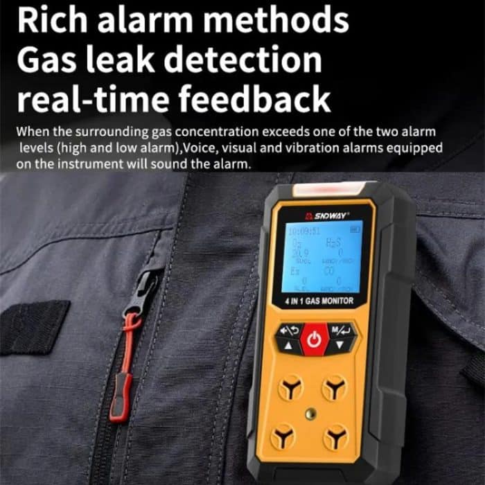 SNDWAY SW7500A 4 In 1 Gas Detector Combustible Gas Oxygen Hydrogen Sulfide Toxic and Harmful Detection Explosion-proof, Standard, With Pump Suction – Bild 8