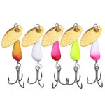 HENGJIA Single Hook Sequins Road Runner Bait Fishing False Lures, 5colors / Box