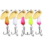 HENGJIA Single Hook Sequins Road Runner Bait Fishing False Lures, 5colors / Box – Bild 2