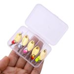 HENGJIA Single Hook Sequins Road Runner Bait Fishing False Lures, 5colors / Box – Bild 8