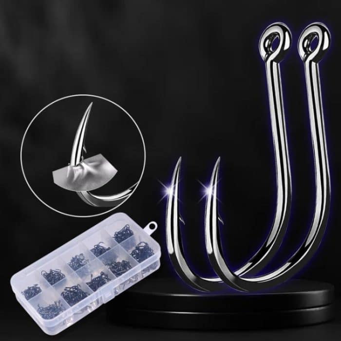 HENGJIA FH032 3-12# Outdoor Fishing Single Hook With Ring, 500pcs / Box – Bild 7