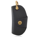 Vintage Pebbled Leather Key Holder - Genuine Leather Keychain Organizer with Belt Clip Car Key Accessories