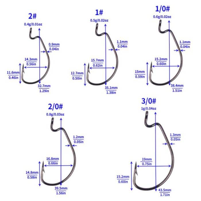 HENGJIA FH013 50pcs / Box Outdoor Fishing Cranked Stripers Hook Set, Black, Red – Bild 3