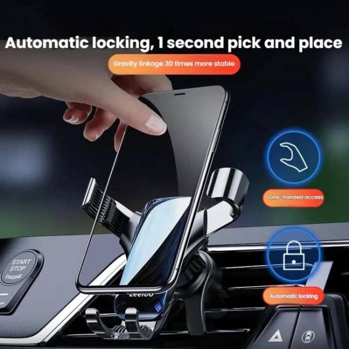 Leeioo Gravity Linkage Air Outlet Clip-on Car Mobile Phone Holder – Bild 2