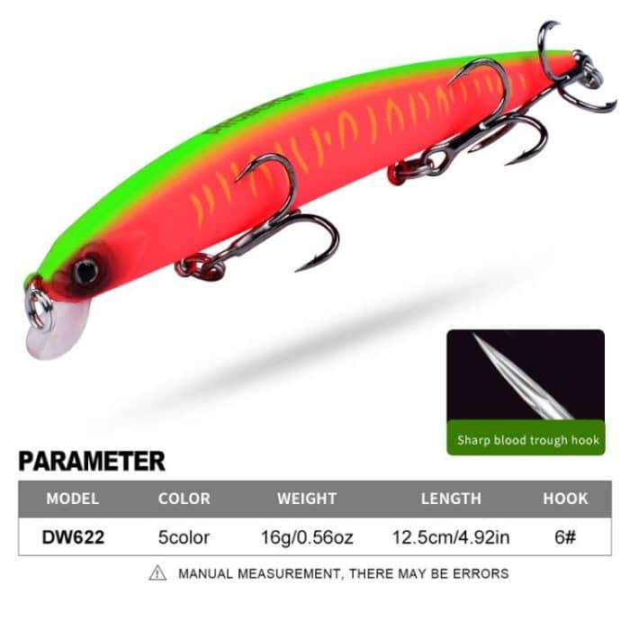 PROBEROS DW622 12.5cm-16g Submerged Minnow Lure All-Purpose Sea Fishing Plastic Bionic Hard Bait – Bild 3