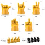 4pcs /Set Car Gesture Valve Tire Decorative Rubber Cap, Yellow Middle Finger, Black Middle Finger, Yellow OK, Black OK, Yellow Rock, Black Rock, Yellow Yeah, Black Yeah, Yellow Six, Black Six – Bild 2