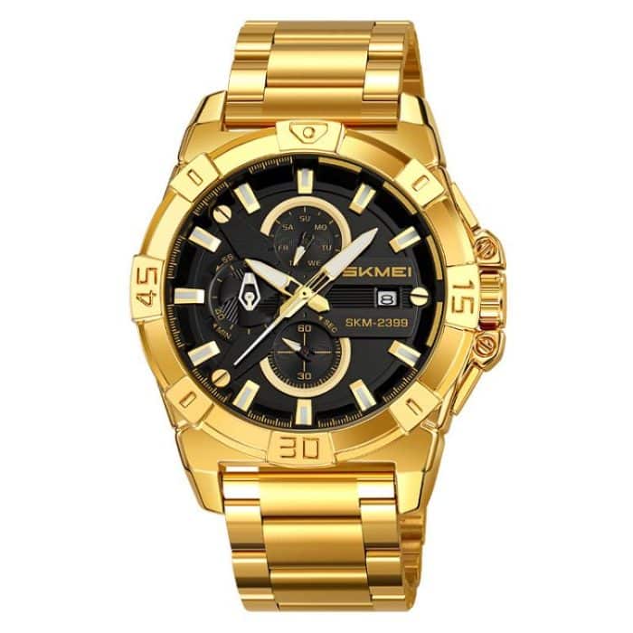 TBD0605968401A.jpg SKMEI 2399 Three-eye Six-pin Steel Band Quartz Watch Men Business Casual Watch – Bild 1