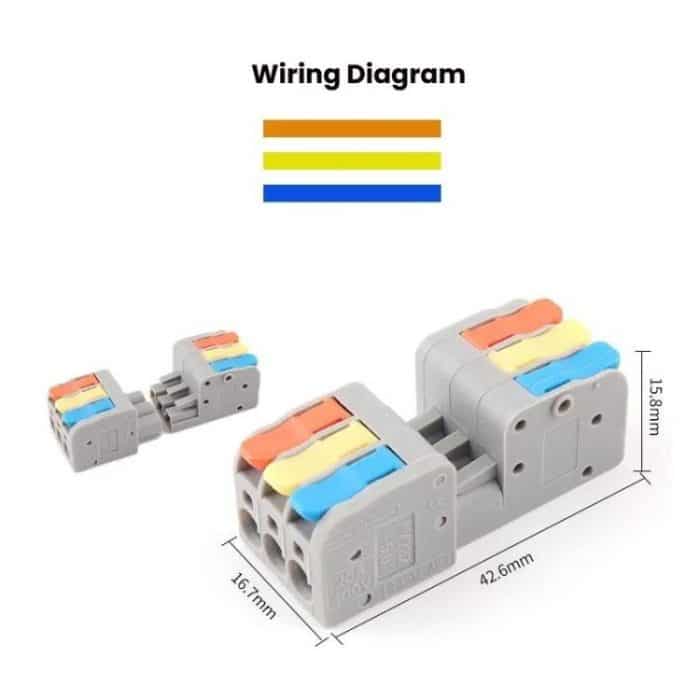 5pcs 3 In 3 Out Terminal Block Push-type Junction Box, KV232 3 In 3 Out – Bild 5