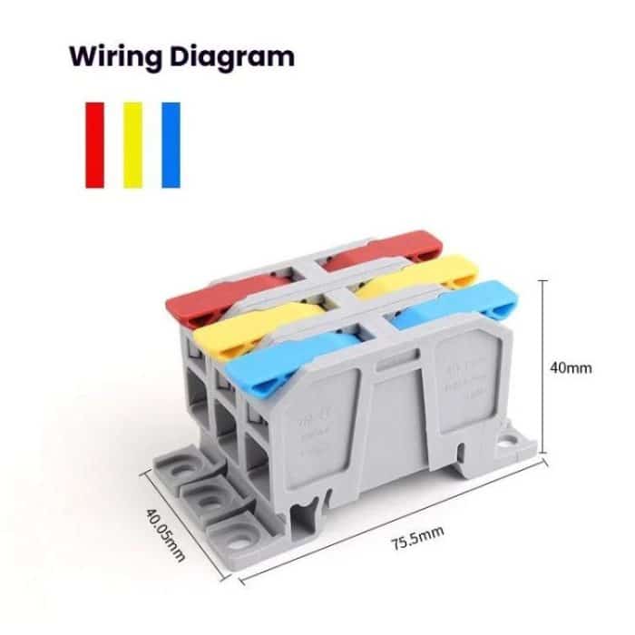 75A Quick-Press Terminal Block Wire Connector, LT-25 3 In 3 Out – Bild 4