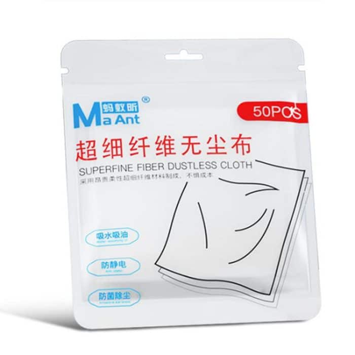 TBD0605978201.jpg Cell Phone Film Repair Anti-Static Dustless Cloth Industrial Wiping Cloths Lint Free Cleaning Cloths, MaAnt 50pcs /Pack Superfine Fiber Dustless Cloth, MaAnt 100pcs /Pack Electrostatic Fiber Dustless Cloth – Bild 1
