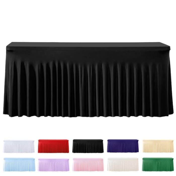 Spandex Table Skirt for Rectangle Table Stretchable Wrinkle Resistant Tablecloth for Weddings Parties Tradeshows, 122x60x76cm, 183x76x76cm, 243x76x76cm – Bild 2