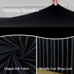 Spandex Table Skirt for Rectangle Table Stretchable Wrinkle Resistant Tablecloth for Weddings Parties Tradeshows, 122x60x76cm, 183x76x76cm, 243x76x76cm – Bild 3