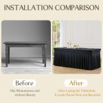 Spandex Table Skirt for Rectangle Table Stretchable Wrinkle Resistant Tablecloth for Weddings Parties Tradeshows, 122x60x76cm, 183x76x76cm, 243x76x76cm – Bild 4