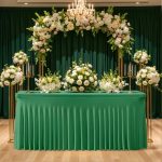 Spandex Table Skirt for Rectangle Table Stretchable Wrinkle Resistant Tablecloth for Weddings Parties Tradeshows, 122x60x76cm, 183x76x76cm, 243x76x76cm – Bild 5