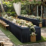 Spandex Table Skirt for Rectangle Table Stretchable Wrinkle Resistant Tablecloth for Weddings Parties Tradeshows, 122x60x76cm, 183x76x76cm, 243x76x76cm – Bild 8