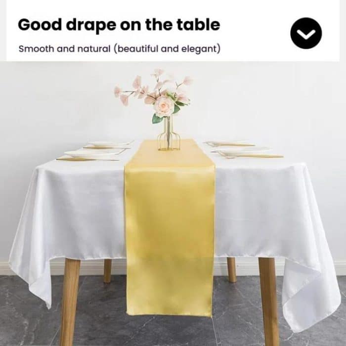 Hotel Wedding Tablecloth Decorative Polyester Sateen Coffee Table Runner Sateen Desk Flag, 29x275cm – Bild 3