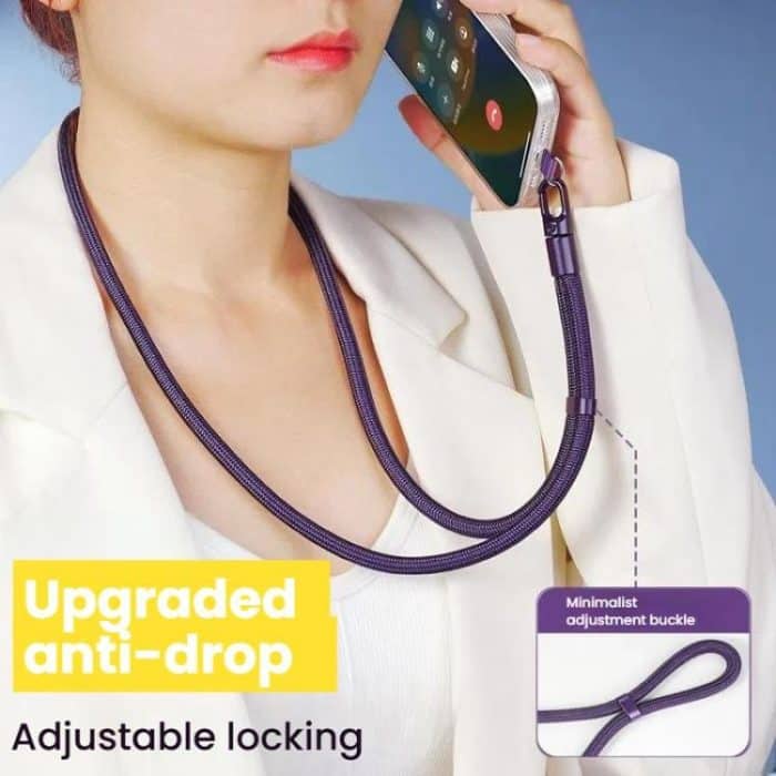 Adjustable Phone Lanyard With Self-Locking 360-Degree Rotatable Anti-Tangle Design & TPU Clip, Neck Black, Neck Orange, Neck Green, Crossbody Black, Crossbody Orange, Crossbody Green – Bild 3