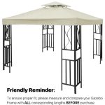 3x3m  Garden Gazebo Top Cover Canopy Replacement Top Patio Roof Awning for Outdoor Terrace, Garden Tent, Pergola – Bild 6