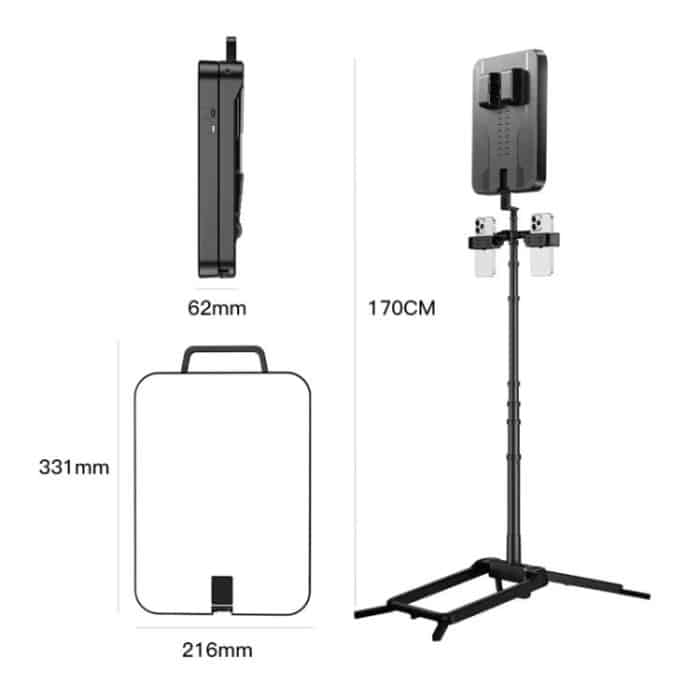 1.7m 14-Inch Suitcase Integrated Design Fill Light Foldable 3500-6000K Full-Screen Live Photography  Video Light, YY-3 – Bild 11