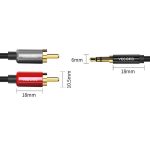 VEGGIEG 3.5mm 3.5 To 2RCA Audio Cable Cell Phone Computer Speaker Connection Cable, 1m, 1.5m, 2m, 3m, 5m, 8m, 10m, 15m, 20m – Bild 3