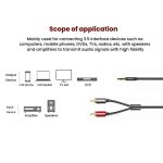 VEGGIEG 3.5mm 3.5 To 2RCA Audio Cable Cell Phone Computer Speaker Connection Cable, 1m, 1.5m, 2m, 3m, 5m, 8m, 10m, 15m, 20m – Bild 6