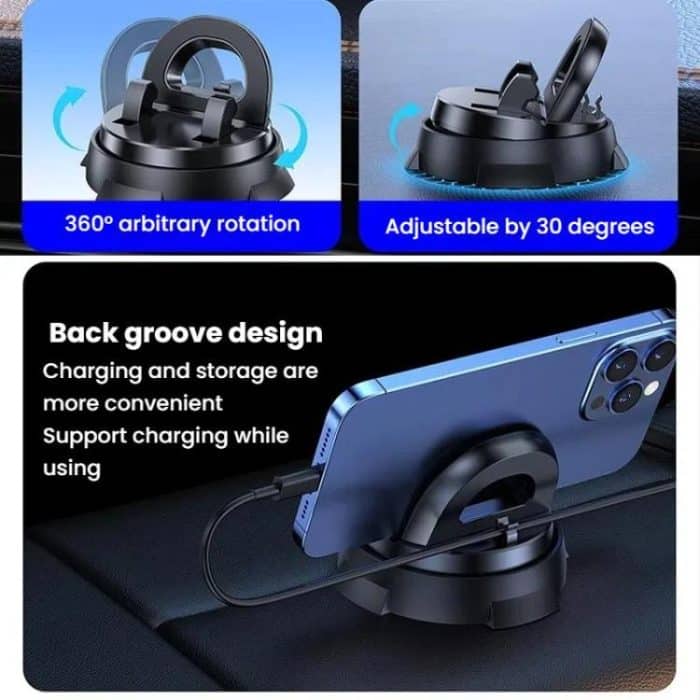 Car Navigation Stand Car Phone Holder 360 Rotating Powerful Adsorption Dashboard Multifunctional Phone Holder – Bild 13