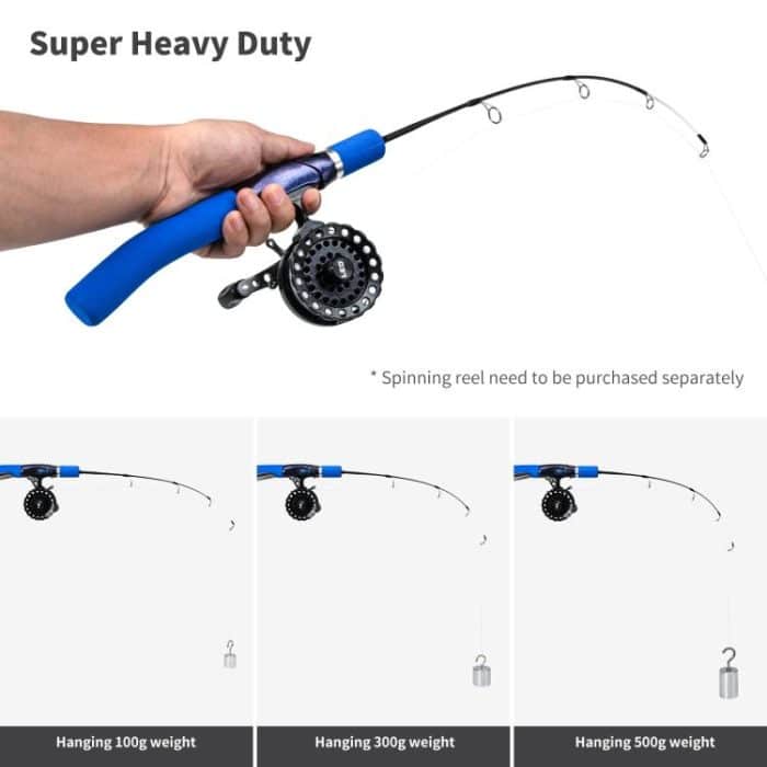 LEO 28307 58cm Curved Handle Flat Tip Ice Fishing Rods Knuckle Solid Fishing Rods – Bild 6