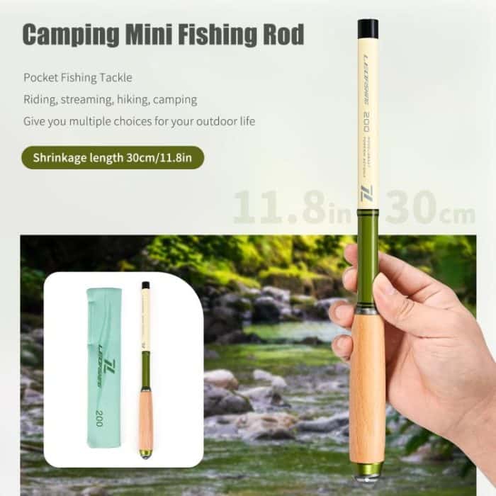 Wooden Handle Mini Tiny Object Rod Pocket Portable Small Fishing Rod, LEO 28327 1.2M, LEO 28327 1.6M, LEO 28327 2.0M – Bild 5