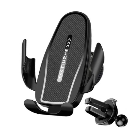 Carbon Fiber Clip-on Gravity Air Outlet Car Phone Holder, Black Hawkbill Clip, Black Straight Clip, Black Hook Clip