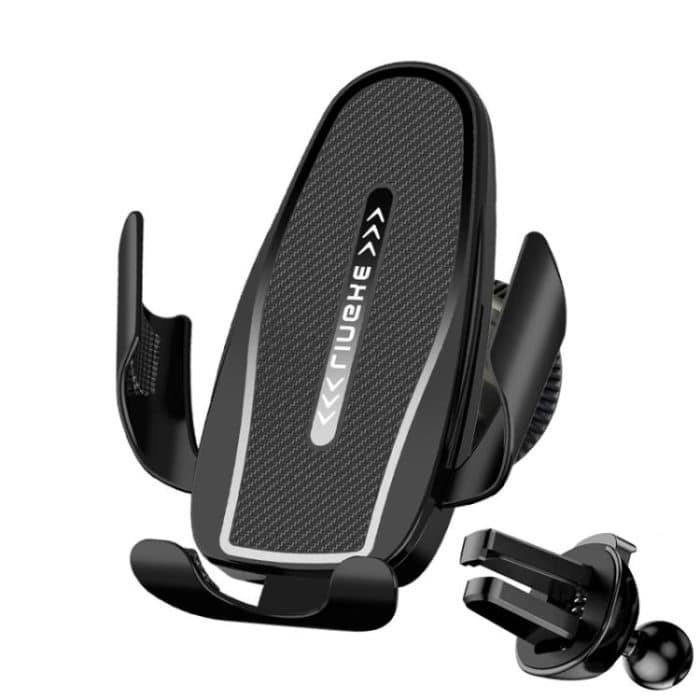 TBD0606008001.jpg Carbon Fiber Clip-on Gravity Air Outlet Car Phone Holder, Black Hawkbill Clip, Black Straight Clip, Black Hook Clip – Bild 1