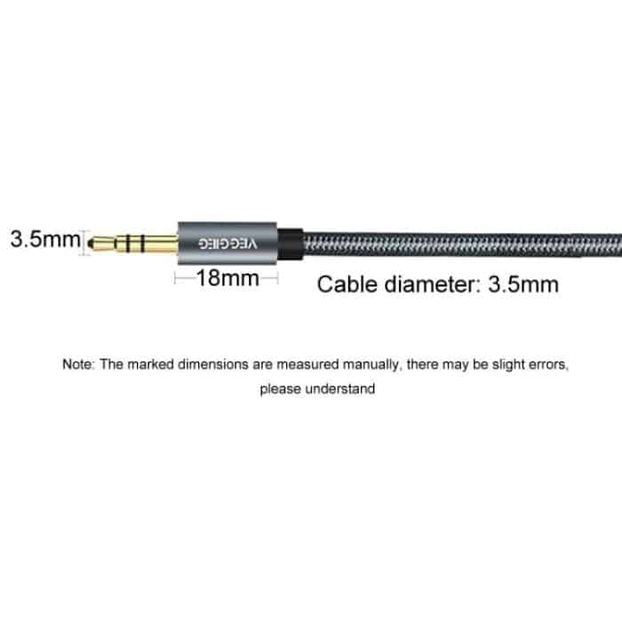 VegGieg Aux Car Audio Cable 3.5mm Male To Male Connection Cable For Phone Computer Stereo Amplifier Earphone, 1m, 2m, 3m, 5m – Bild 2