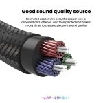 VegGieg Aux Car Audio Cable 3.5mm Male To Male Connection Cable For Phone Computer Stereo Amplifier Earphone, 1m, 2m, 3m, 5m – Bild 5