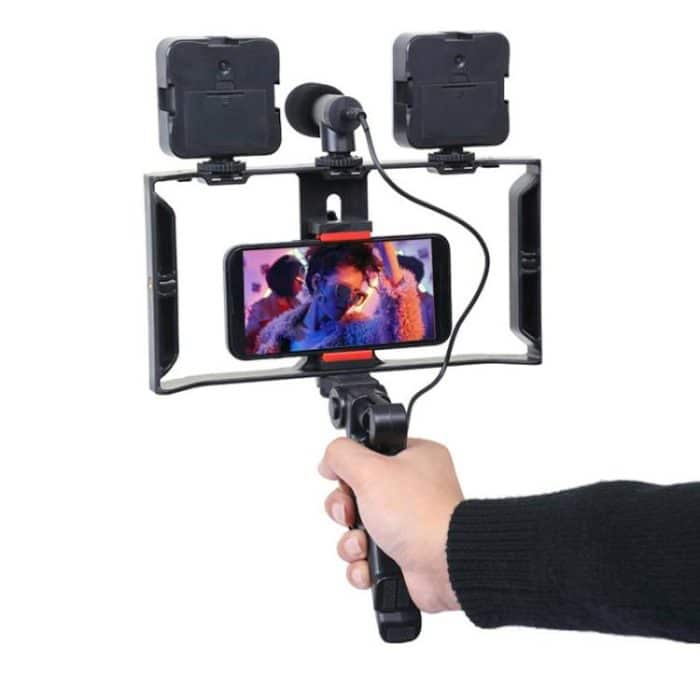 Smartphone Video Rig Kit with LED Fill Light & Microphone All-in-One Mobile Live Streaming, AY-49X – Bild 2