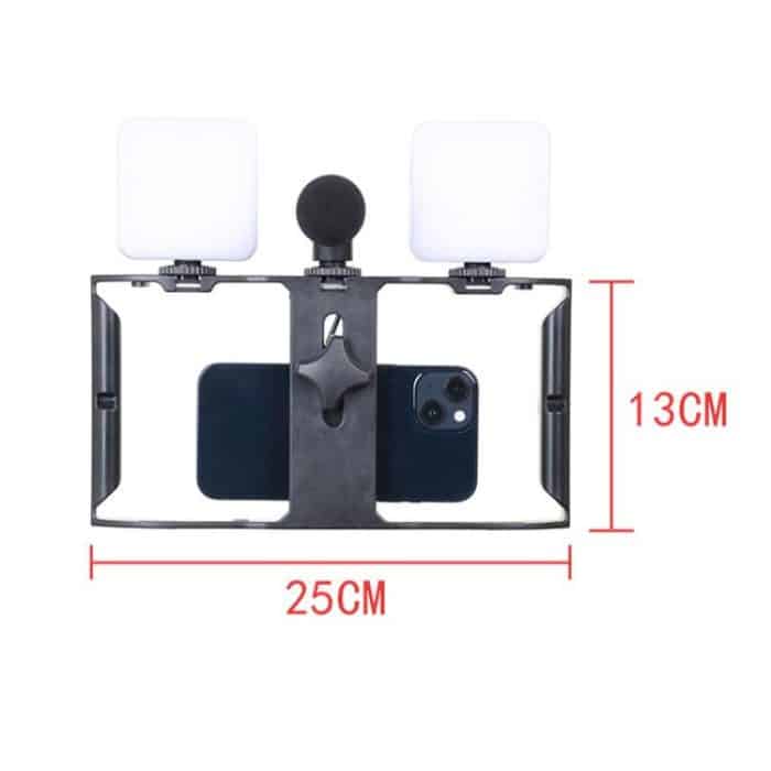 Smartphone Video Rig Kit with LED Fill Light & Microphone All-in-One Mobile Live Streaming, AY-49X – Bild 8