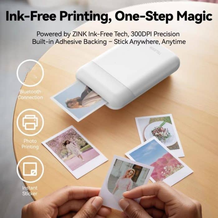TELESIN Portable Instant Photo Printer With Magnetic Bag & Self-Adhesive Photo Paper For Travel & Memories – Bild 7