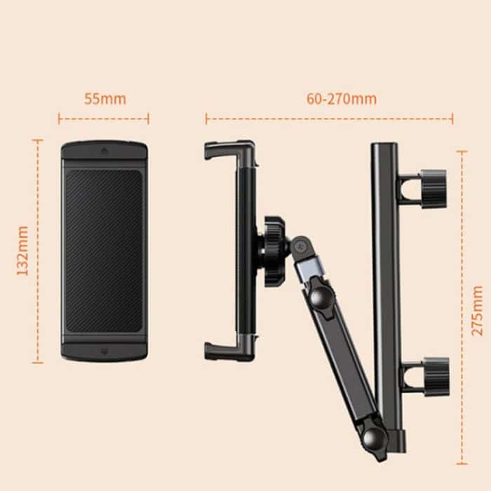 Telescopic Car Rear Pillow Phone Tablet Holder 2-Section Folding Headrest Bracket, 2-Section Plastic, 2-Section Iron – Bild 7