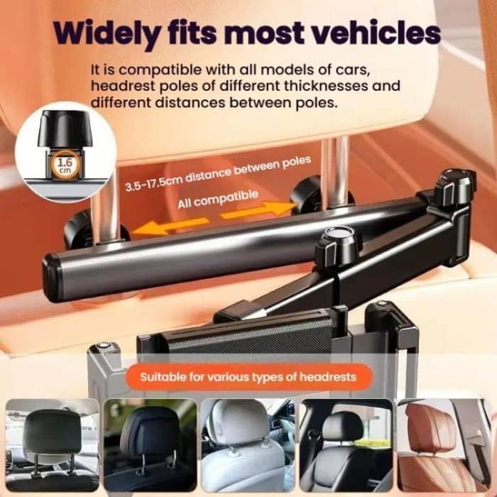 Telescopic Car Rear Pillow Phone Tablet Holder 2-section Folding Headrest Bracket, 2-Section Upgrade – Bild 5